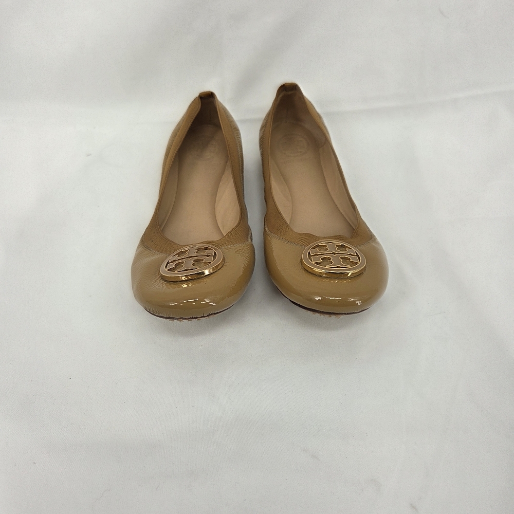 Tory Burch Caroline Ballet Flats s/n 36509 7M Camel color Patent Leather - Picture 3 of 11